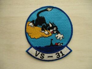 【送料無料】アメリカ海軍VS-31パッチSea Control Squadron刺繍Topcatsワッペン/猫ネコねこpatchネイビーNAVY米海軍USN米軍USミリタリー M8