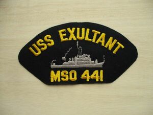 【送料無料】アメリカ海軍エクスルタントUSS EXULTANT MOS 441パッチ帽子用ワッペン/戦艦キャップpatchネイビーNAVY米海軍USN米軍US M9