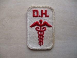 【送料無料】D.H. Patch DH Hospital Medical Center パッチ/Healthアメリカ健康管理insignia軍ワッペンPATCH医療アスクレピオスの杖 M45