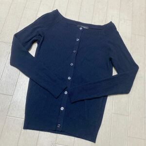 3733☆ UNITED ARROWS GREEN LABEL RELAXING トップス ニットカットソー カーディガン レディース ネイビー