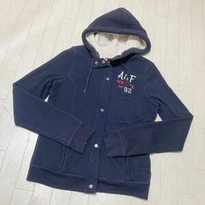 3733☆ Abercrombie&Fitch アバクロンビー&フィッチ トップス パーカー 裏地ボア レディース M ブラック