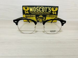 MOSCOT モスコット★ブラック メガネフレーム★YUKEL★伊達眼鏡 ウェリントン サーモン 未使用 美品