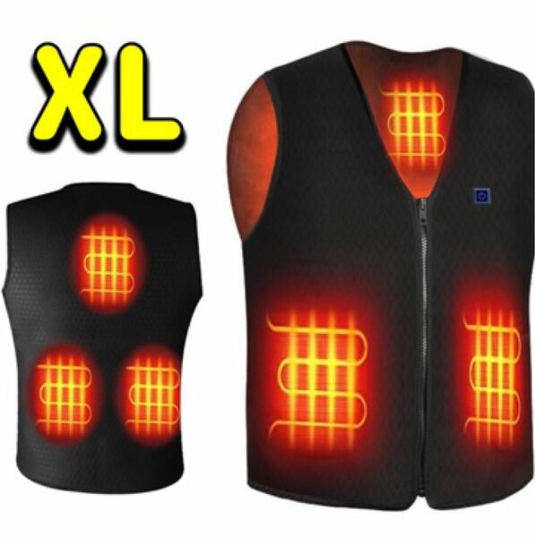 電熱 電熱ジャケット XL ヒーター　3秒速熱 電熱ベスト 発熱ベスト 加熱ベスト ヒーターベストジャケット 防寒対策