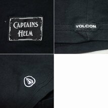 ★CAPTAINS HELM/キャプテンズヘルム × volcom/ボルコム 半袖Tシャツ メンズM/ブラック×グリーン/ロゴプリント/コットン100%&1927900048_画像4