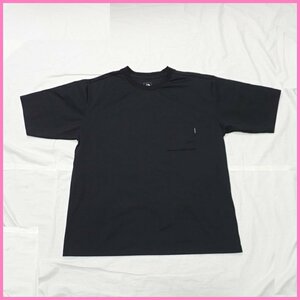 ★美品 ザノースフェイス ショートスリーブ エアリーポケットティー/半袖Tシャツ メンズM/ブラック/アウトドアウェア&1252200430