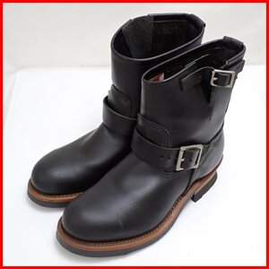 ★未使用 RED WING/レッドウィング 2976 ショートエンジニアブーツ 7.5/メンズ25.5cm相当/ブラック/レザー/USA製&1929300009