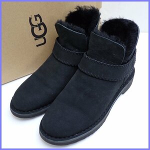 ★UGG/アグ MCKAY/マッケイ ムートンブーツ レディース24.0cm/ブラック/羊革/スエード/アンクル/1012358/外箱付き&1903800027