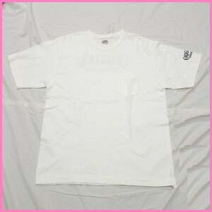 ★美品 TENDERLOIN/テンダーロイン TEE POCKET/半袖Tシャツ メンズL/オフホワイト/ロゴプリント/コットン/外装付き&1927900035