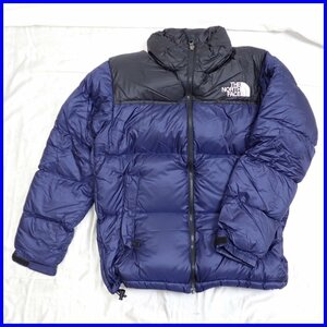 ★THE NORTH FACE/ザノースフェイス ヌプシライト ダウンジャケット メンズS/ネイビー×ブラック/ナイロン/ND91715Z&1252200379