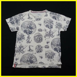 □THOM BROWNE/トムブラウン 海の生き物柄 半袖Tシャツ 2/メンズS～M相当/オフホワイト/コットン100%&1932300049