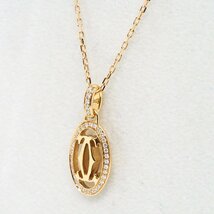 Cartier/カルティエ K18PG ドゥーブルC ロゴ ネックレス ピンクゴールド メレダイヤモンド付 41cm 4.3g アクセサリー_画像3