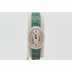 Cartier/カルティエ ミニベニュワール 18KWG CRWB508651 ADBバックル 2重ダイヤベゼル クォーツ 白文字盤 レディース 腕時計 正規OH済み
