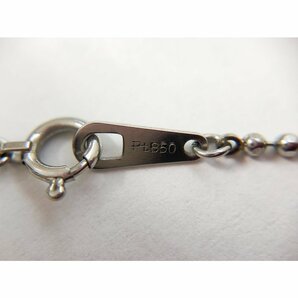 Pt850 メレダイヤモンド 総0.50ct 7Pダイヤ デザインチェーン プラチナネックレス 40cm 9.2gの画像8