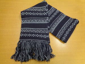 ハイランド 2000　HIGHLAND 2000　631 SCARF WITH 26センチ FRINGE NAVY ワイドマフラー 