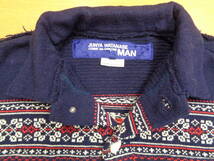 希少初期モデル!! JUNYA WATANABE COMME des GARCONS MANがリリースしたLEVI’S 3rd型のフェアアイル柄ウールニットジャケット SIZE M NAVY_画像3