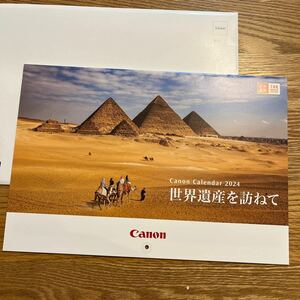 ☆キャノン株主向けカレンダー★世界遺産を訪ねて★2024年☆Canon 壁掛けカレンダー 