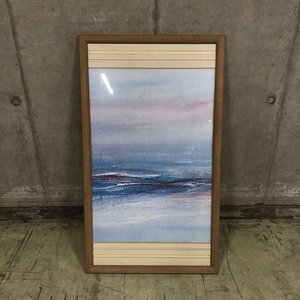 Art hand Auction FG0926-24-3-3 ｢模写｣ DEWEY REFLECTED SEA TRIPTYCH MY ART 額 海 波 額108㎝×62cm×2cm 200サイズ, 絵画, 油彩, 自然, 風景画