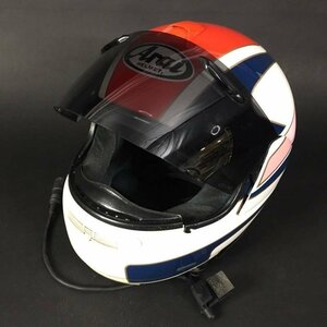 ER1031-15-3 Arai アライ フルフェイス ヘルメット HELMET 白 青 赤 バイク ヴィンテージ サイズ57-58cm 24×23×30cm 100サイズ