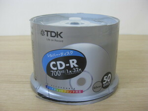 未使用品 TDK データ用CD-R 32倍 700MB CD-R80ESX50PS 50枚 シルバーディスク プリンタブル