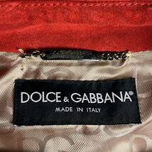 美品/牛革 ●ドルチェ&ガッバーナ DOLCE&GABBANA D&G ドルガバ メンズ スエード レザー ライダース ブルゾン ジャケット ロゴ ボルドー 44_画像5