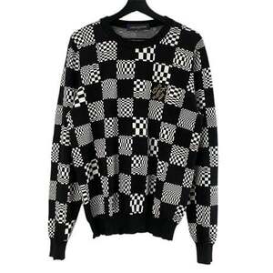 LOUIS VUITTON 21SS DISTORTED DAMIER CREW NECK KNIT ルイヴィトン ダミエ 総柄 クルーネックニット スウェット L