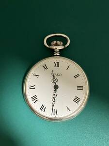 WAKO 和光 懐中時計 スターリング シルバー 銀無垢 クォーツ 懐中時計 提げ時計 動作品 