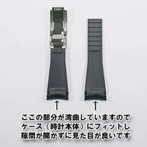 ダイバーズ系ウォッチにおすすめ！ バックル付きラバーベルト 22mm ブラック　シードゥエラー（Ref.126600）やSEIKOダイバー等にも適応！_画像4