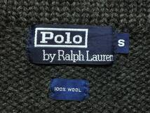 ポロ ラルフローレン Ｐｏｌｏ ＲａｌｐｈＬａｕｒｅｎ ショールカラー カーディガン Ｓ 濃いグレー ウール ニット セーター ＲＬ_画像5