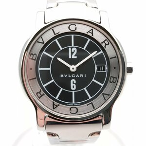 [Полирован] Bvlgari Bvlgari ST35S Solo Tempo Quartz Watch Men's Operation Date Black Dial Beauty