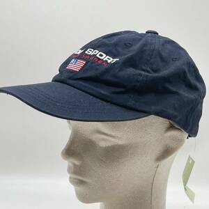 KO986□RALPH LAUREN POLO SPORTラルフローレン ポロスポーツ キャップ 野球帽 帽子 ネイビー 星条旗 