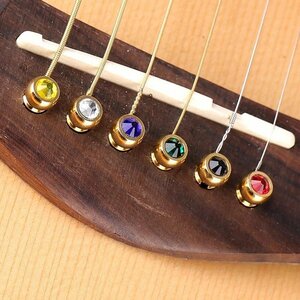 楽器 1 本のアコースティックギター弦ブリッジピンカラフルな銅真鍮エンドピン交換部品アクセサリー 器材