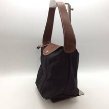 #1409 LONGCHAMP ロンシャン バッグ 黒 ミニショルダー ル プリアージュ 2way ファスナー ナイロン 変形 ハンドバッグ ミニバッグ_画像3