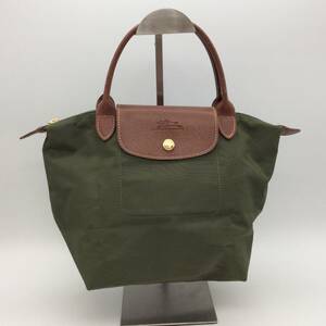 #1410 LONGCHAMP ロンシャン ル プリアージュ S グリーン オリーブ 折り畳み トートバッグ ミニトート サブバッグ ハンドバッグ ブランド