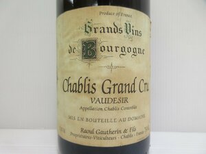 ラウール ゴトラン シャブリ グランクリュ ヴォーデジール 1995 Chablis Grand Cru VAUDESIR 750ml 12.5% ワイン 未開栓 古酒/B34042