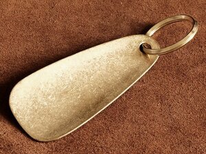  brass made shoehorn shoe horn two -ply can attaching ( triangle ) key holder brass gold Gold shoes .. key hook key ring shoes bela