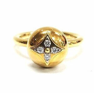 LOUIS VUITTON Louis Vuitton bar gBbro Sam ring 750 diamond Q9M02D Gold monogram ball [ used ]JA-17924