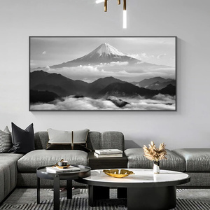  C3076 富士山 モダン 風景画 キャンバスアートポスター 特大サイズ 60×120cm イラスト インテリア 雑貨 海外製 枠なし 