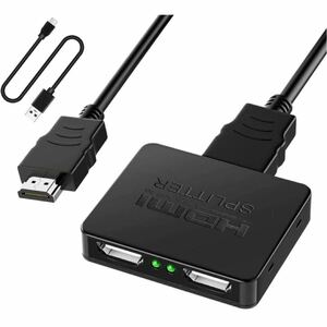 HDMI 分配器 1入力 2出力 同時出力 HDMI スプリッター ハブ 2画面 hdmi 増設 オーディオ同期 4K 3D 1080p 複数出力 ミラーモード