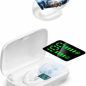 【2023業界初設計 Bluetooth5.3】イヤホン ワイヤレス ブルートゥースイヤホン 空気伝導 耳挟み式 モバイルバッテリー機能