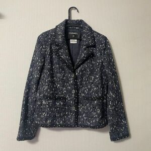 [1287]シャネル CHANEL サイズ36 M1430 36 P18265 V10470 総裏地　ダークカラー　シルク　レディース 01A ジャケット　テーラード　