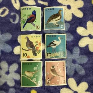 切手set 未使用 鳥シリーズ 全6集 10円×6種 [1963～1964] 即決 ☆送料63円