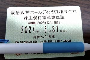 最新！阪急阪神ホールディングス　株主優待乗車証 匿名配送宅急便コンパクトor簡易書留込み