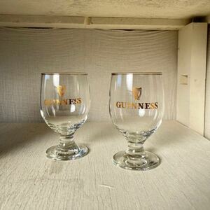 未使用品 箱入り 2個セット 当時物 昭和レトロ GUINNESS 検索 グラス ビアグラス ガラス ビールグラス カフェ雑貨 シンプル アンティーク