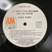 【US-orig!プロモ白ラベ!】sandy denny/THE NORTH STAR GRASSMAN AND THE RAVENS SP4317 マト両面T1 STERING刻印_画像3