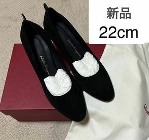 ★ New ★ Salvatore Ferragamo Pumps (Джуди) Черная/Черная замша/Свежий 4 1/2 (4,5/22 см)