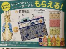 ☆値下げ☆■■CocaColaコカ・コーラ×PETER RABBITピーターラビット■■新品メッシュポケット付ポーチ（グリーン）紅茶花伝総柄フラット_画像3