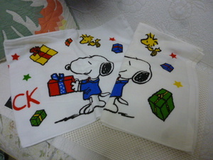 保管品・訳あり（色あせ？）☆未使用 PEANUTS☆SNOOPY＆WOODSTOCK フェイスタオル2枚