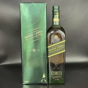A290925(123)-221/KY3000　酒　JOHNNIE WALKER　GREEN LABEL　Blended Malt Scotch Whisky　15年　ジョニーウォーカー　43％　1000ml　箱付