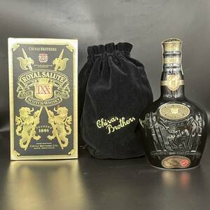 A290884(123)-223/SY7000　酒　ROYAL SALUTE　SCOTCH WHISKY　CHIVAS BROTHERS　ロイヤルサルート　40％　700ml　袋・箱付き