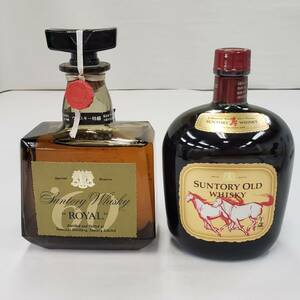 E295978(123)-633/TY3000【千葉県内のみ発送】酒　2本まとめ　ROYAL　ローヤル　43%　720ml/SUNTORY OLD WHISKY　午歳　うま　750ml